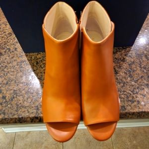 Cole Haan Anisha Open Toe Booties Tan Camel Sz 9